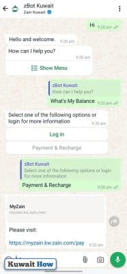 Zain Internet Balance Check Online via Zbot on WhatsApp
