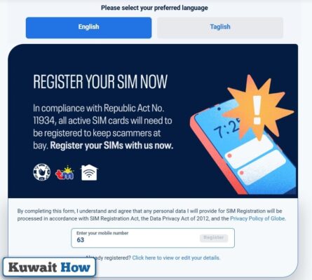 How to globe registration for PREPAID subscriptions