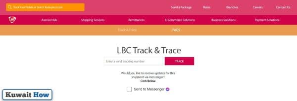 How to track shipments via LBC website online