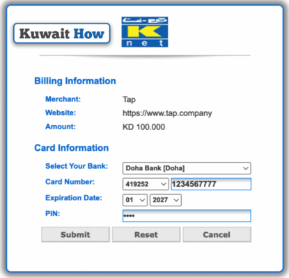How to pay via K-Net in Kuwait